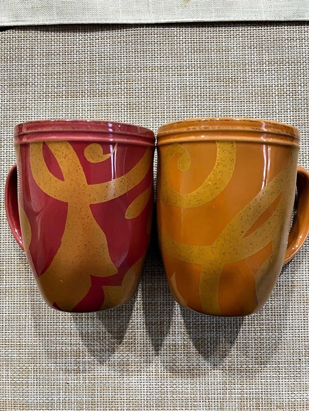 Rachael Ray Gold Scroll Coffee Mug Set Set